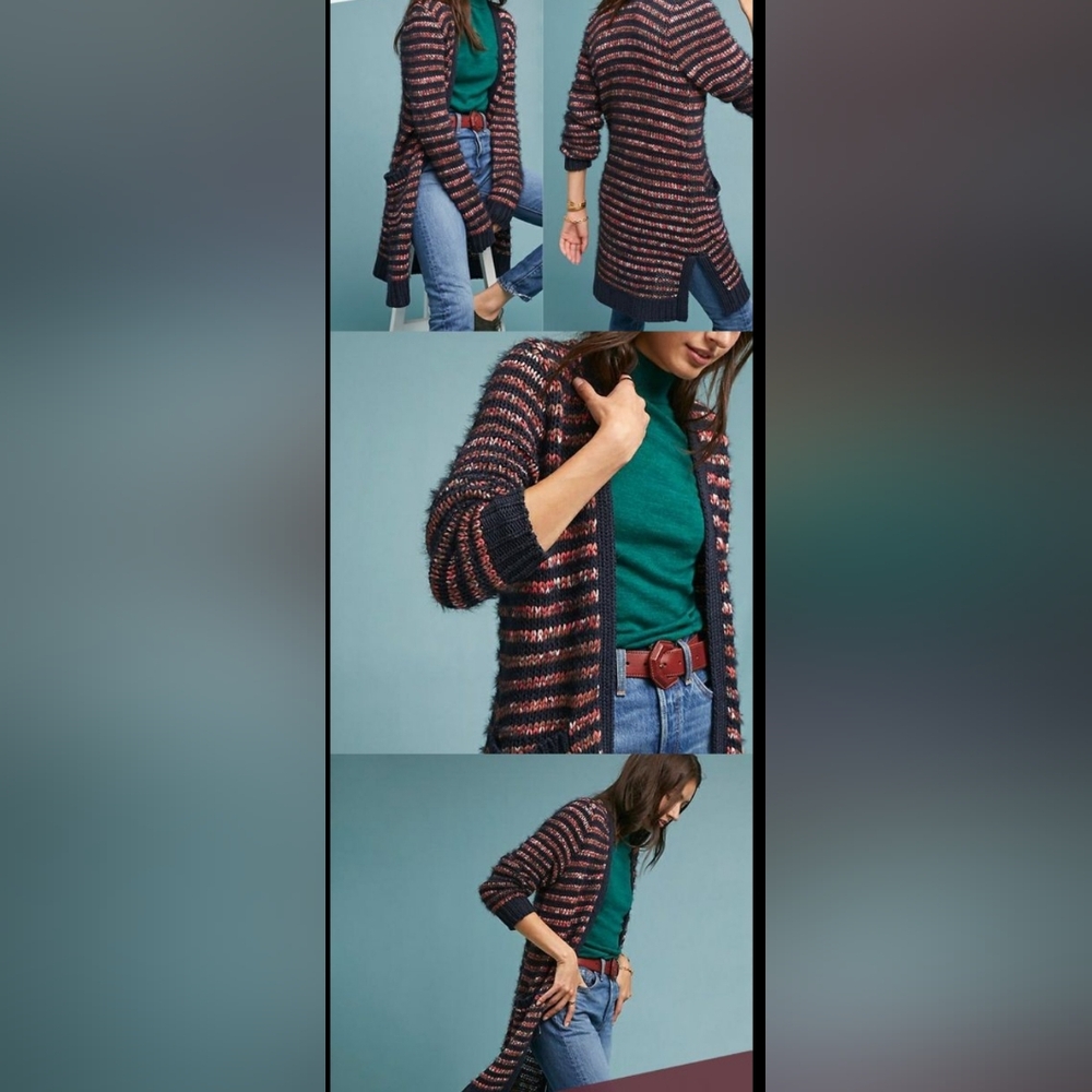 Striped Navy and Pink Women's Sweater